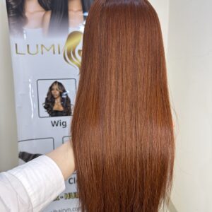 silky bone straight wig 16’’ – brown with 13×6 closure